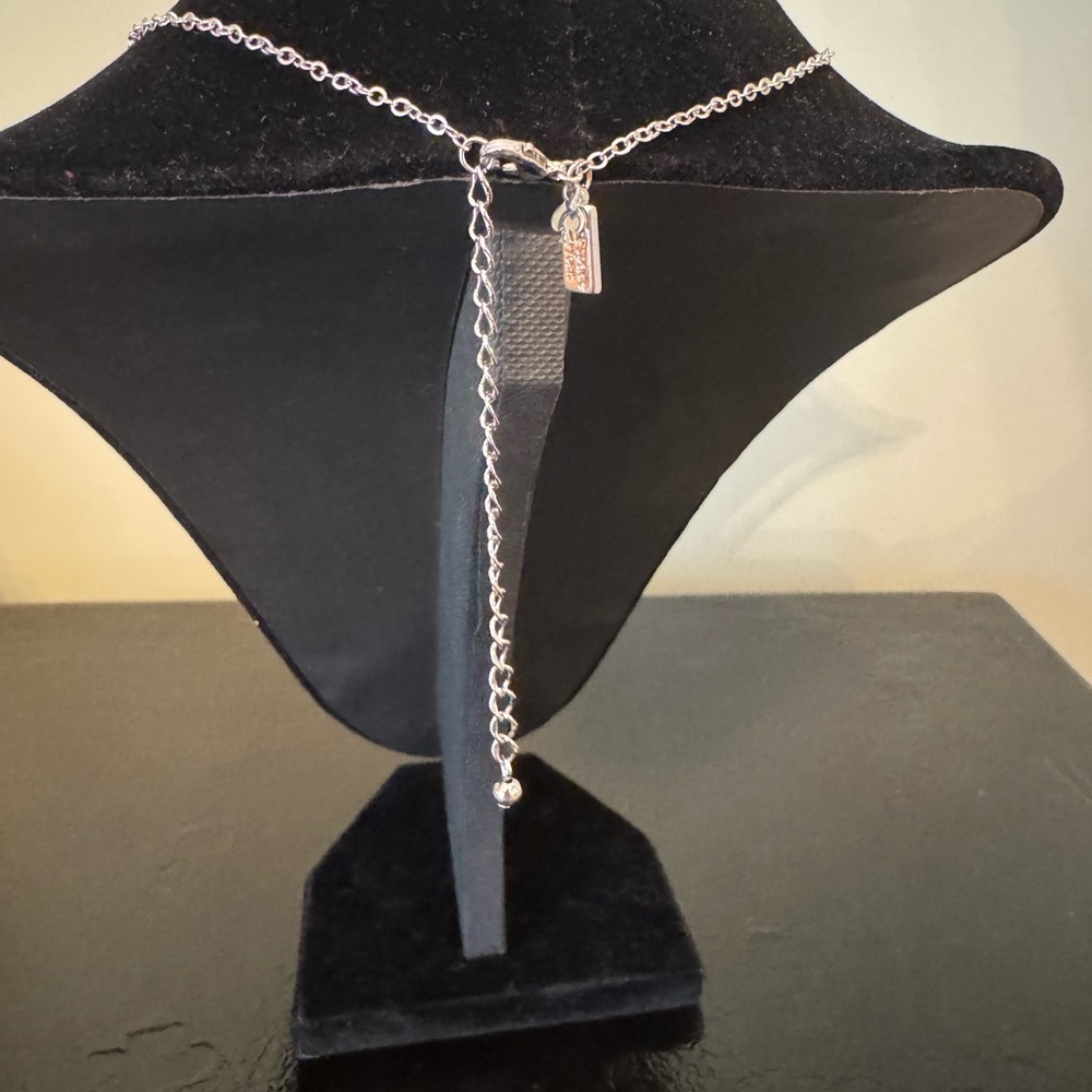 KATE SPADE Infinity & Beyond Knot Mini Necklace Clear/Silver - Picture 6 of 7